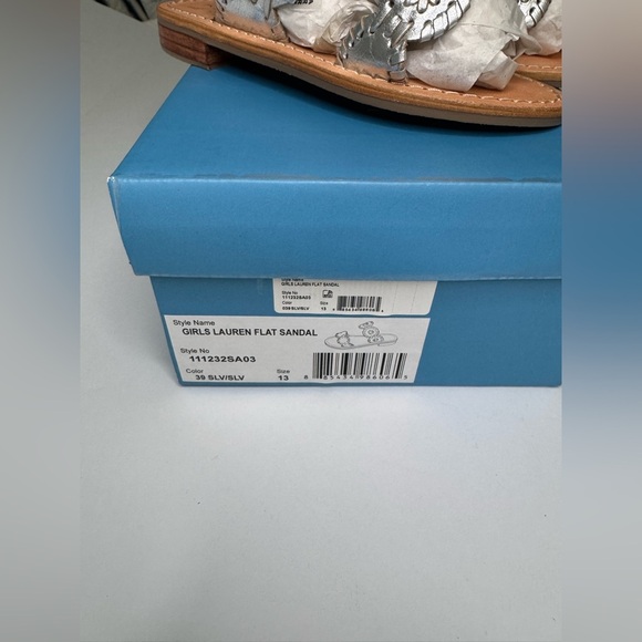 NEW Jack Rogers Girls Lauren Flat Sandals Silver Size 13 - Picture 4 of 4